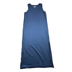 Pact Navy Sleeveless Midi Tank Dress with Side Slit